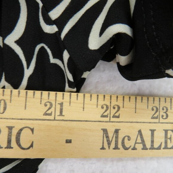 Lane Bryant Dress Womens 18/20 Black Floral A-Line Polka Dot Trim Stretch - Picture 7 of 8